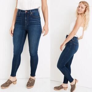 Madewell Curvy High Rise Skinny Jeans Dark Blue Size 25 No Holes No Rips